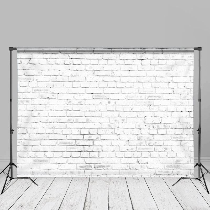 Lofaris Pure White Style Brick Wall Photography Cloth Backdrop