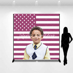 Lofaris Purple American Flag Custom Photo Backdrop For Kid