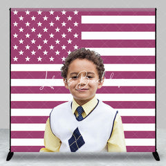 Lofaris Purple American Flag Custom Photo Backdrop For Kid