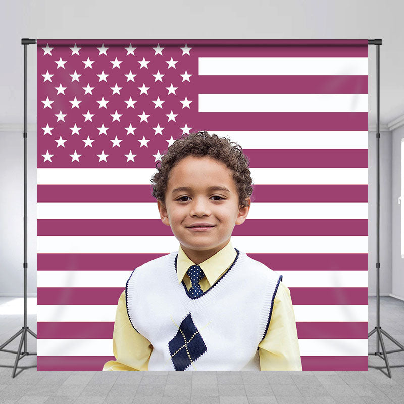 Lofaris Purple American Flag Custom Photo Backdrop For Kid