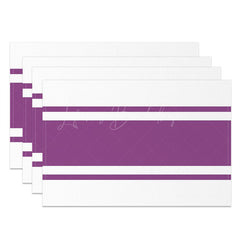 Lofaris Purple And White Simple Fabric Set Of 4 Placemats