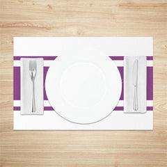 Lofaris Purple And White Simple Fabric Set Of 4 Placemats