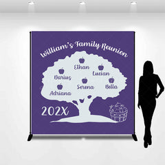 Lofaris Purple Apple Tree Name Custom Family Reunion Backdrop