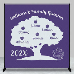 Lofaris Purple Apple Tree Name Custom Family Reunion Backdrop