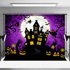 Lofaris Purple Atmosphere Castle Night Happy Halloween Backdrop