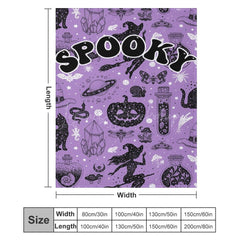 Lofaris Purple Black Halloween Spooky Custom Text Blanket