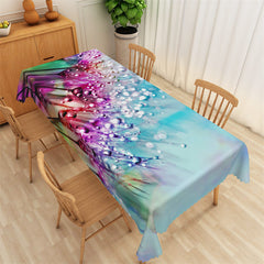 Lofaris Purple Blue Gradient Floral Rectangle Tablcloth Decor