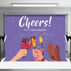 Lofaris Purple Cheers Its 5 Oclock Somewhere Party Backdrop