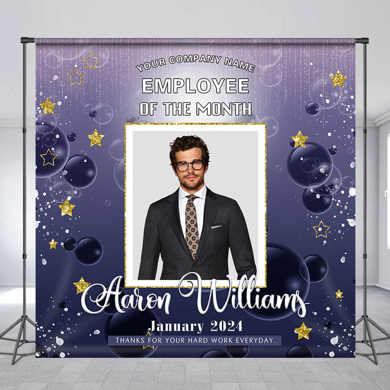 Lofaris Purple Circle Star Custom Photo Birthday Backdrop