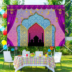 Lofaris Purple Curtain Mandala Door Palace Ramadan Backdrop