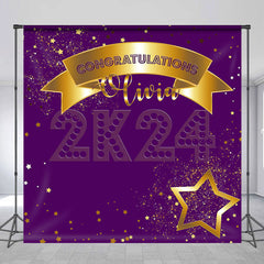 Lofaris Purple Custom Graduation Backdrop for Party