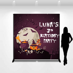 Lofaris Purple Custom Helloween 3rd Birthday Party Backdrop