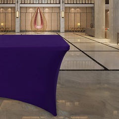 Lofaris Purple Fitted Spandex Rectangle Banquet Table Cover