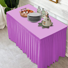 Lofaris Purple Fitted Velvet Rectangle Table Skirts Cover