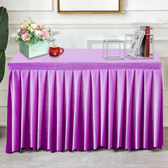 Lofaris Purple Fitted Velvet Rectangle Table Skirts Cover