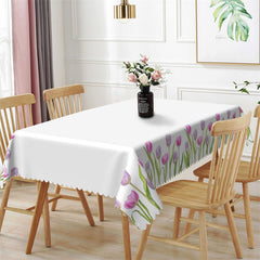 Lofaris Purple Floral Boho Rectangle Tablecloth For Home Decor