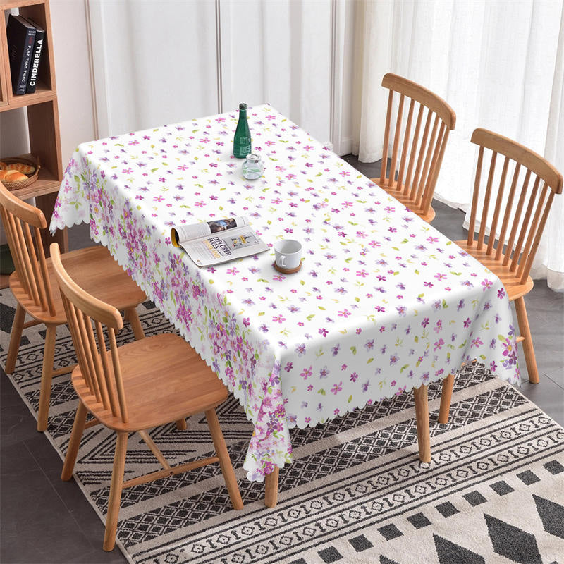 Lofaris Purple Floral Botanical Pattern Rectangle Tablecloth