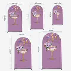 Lofaris Purple Floral Goblet Arch 40th Birthday Backdrop