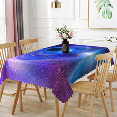 Lofaris Purple Galaxy Space Star Halo Rectangle Tablecloth