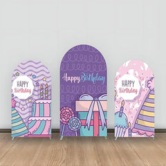 Lofaris Purple Gift Cakes Hat Candle Star Arch Backdrop Kit