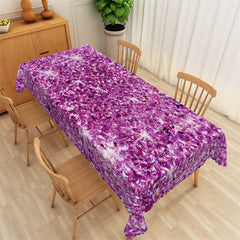 Lofaris Purple Glitter Diamond Pattern Tablecloth For Party