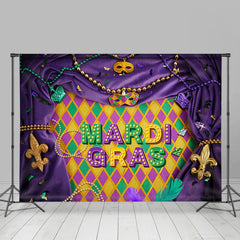 Lofaris Purple Glitter Masquerade Mardi Gras Backdrop