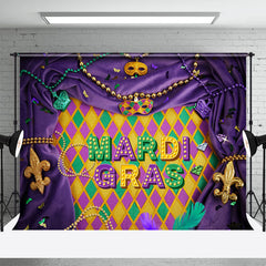 Lofaris Purple Glitter Masquerade Mardi Gras Backdrop