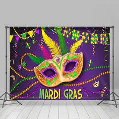 Lofaris Purple Gold Masquerade Mardi Gras Carnival Backdrop