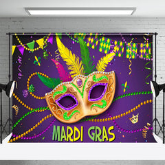 Lofaris Purple Gold Masquerade Mardi Gras Carnival Backdrop