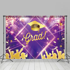 Lofaris Purple Golden Lights Students Graduation Backdrop