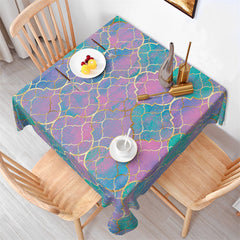 Lofaris Purple Green Moroccan Trellis Square Tablecloth