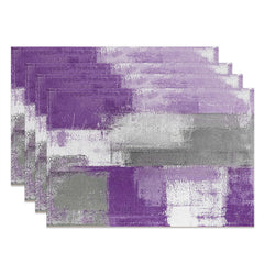 Lofaris Purple Grey White Mixed Vintage Set Of 4 Placemats