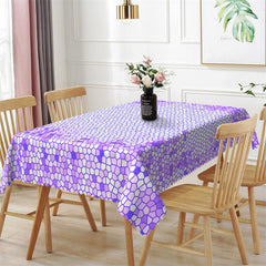 Lofaris Purple Honeycomb Shape Pattern Rectangle Tablecloth