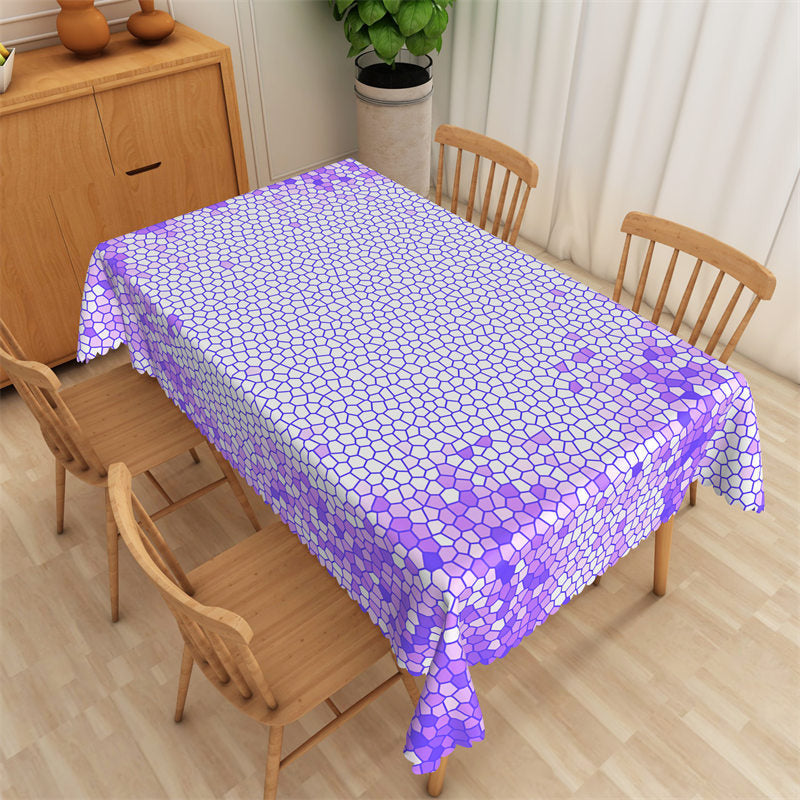 Lofaris Purple Honeycomb Shape Pattern Rectangle Tablecloth