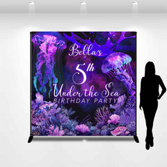 Lofaris Purple Jellyfish Coral Custom 5th Birthday Backdrop