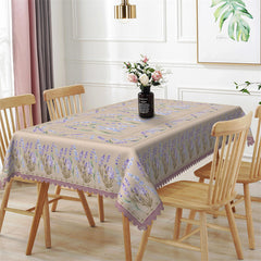 Lofaris Purple Lavender Flower Rustic Dining Room Tablecloth