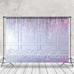 Lofaris Purple Lines Sparkle White Wall Retro Photo Backdrop