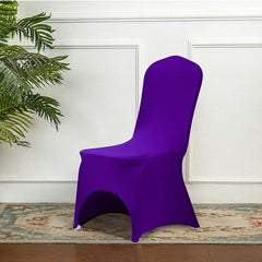 Lofaris Purple Open Back Stretch Spandex Banquet Chair Cover