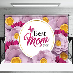 Lofaris Purple Paper Floral Yellow Mothers Day Backdrop