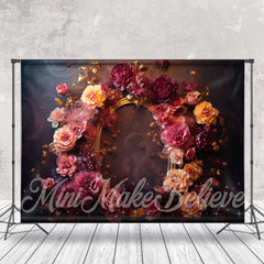 Lofaris Purple Pink Flower Gold Wreath Abstract Wall Backdrop