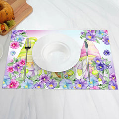 Lofaris Purple Red Blue Floral Dwarf Set Of 4 Placemats