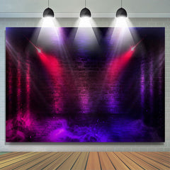 Lofaris Purple Red Fog Neon Light Brick Wall Stage Backdrop