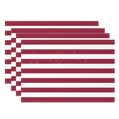 Lofaris Purple Red White Stripes Dining Set Of 4 Placemats