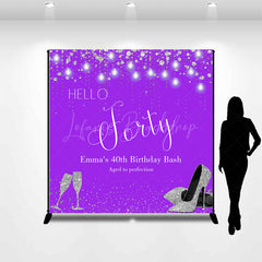 Lofaris Purple Silver Custom 40th Birthday Bash Backdrop