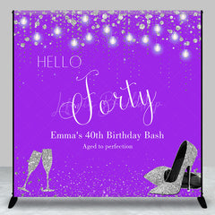 Lofaris Purple Silver Custom 40th Birthday Bash Backdrop