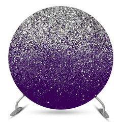 Lofaris Purple Silver Diamond Glitter Round Birthday Backdrop