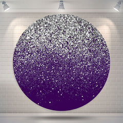 Lofaris Purple Silver Diamond Glitter Round Birthday Backdrop