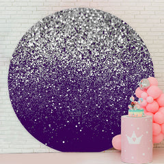 Lofaris Purple Silver Diamond Glitter Round Birthday Backdrop