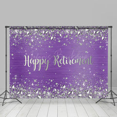 Lofaris Purple Silver Diamonds Happy Retirement Backdrop