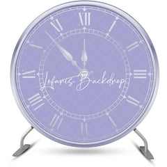 Lofaris Purple Silver Laeacco Clock Round Birthday Backdrop